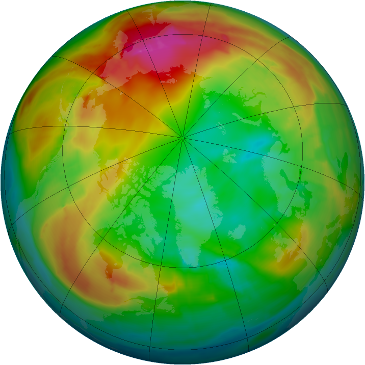 Arctic ozone map for 27 January 2014